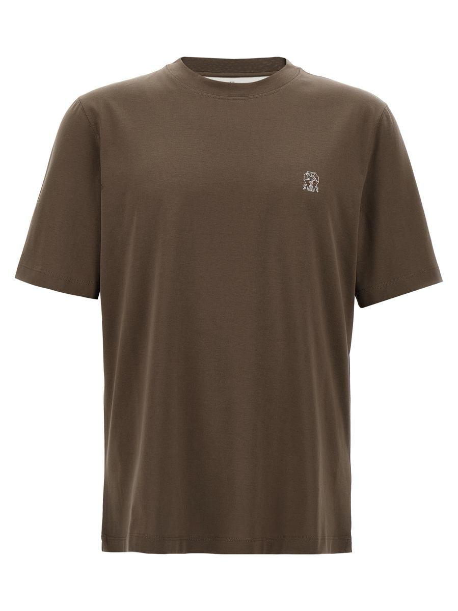 【BRUNELLO CUCINELLI】 T-Shirt Tシャツ Brunello Cucinelli Short Sleeve Logo T-shirt White at