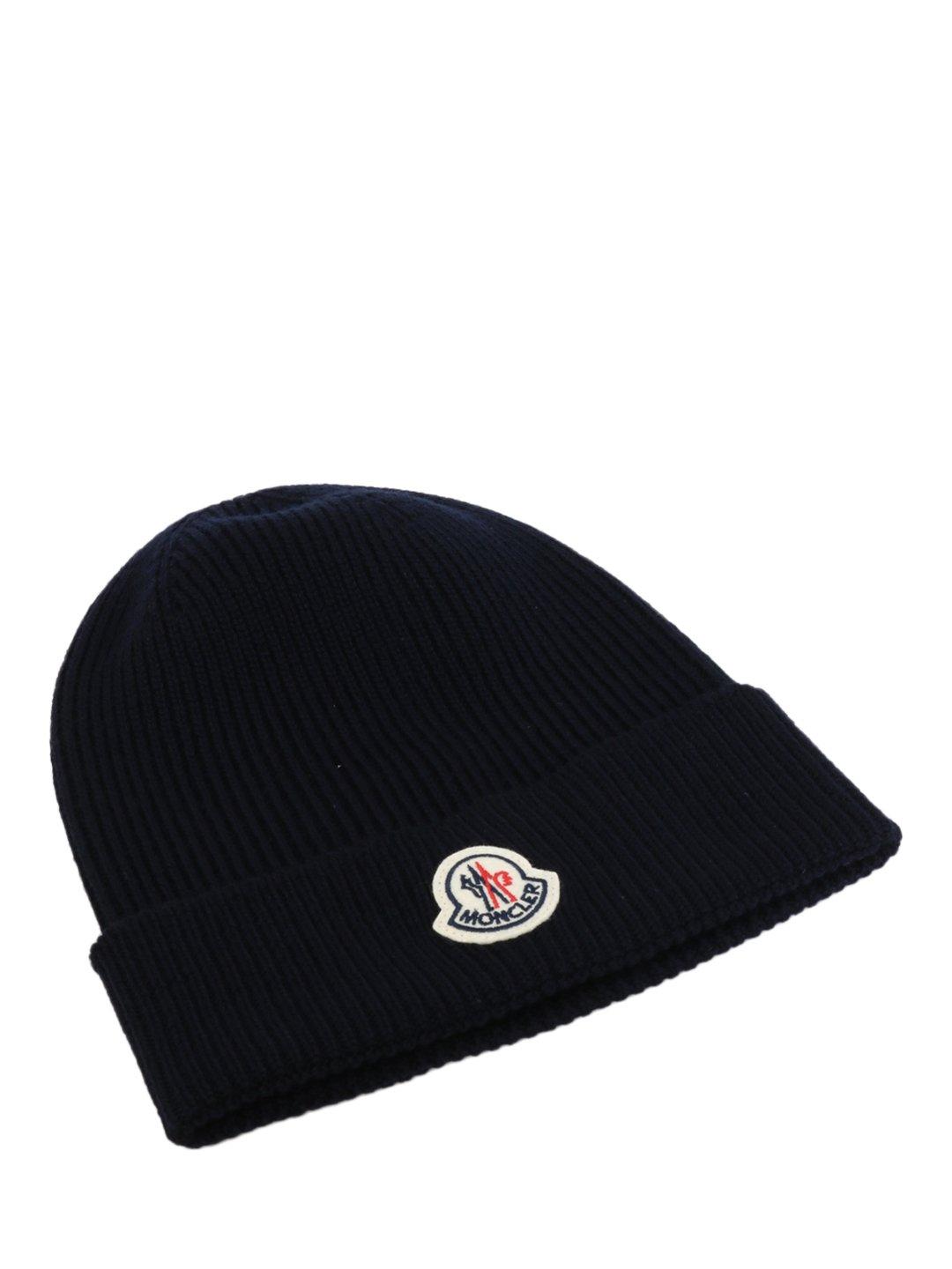 Moncler Wool Oversized Logo Beanie in 