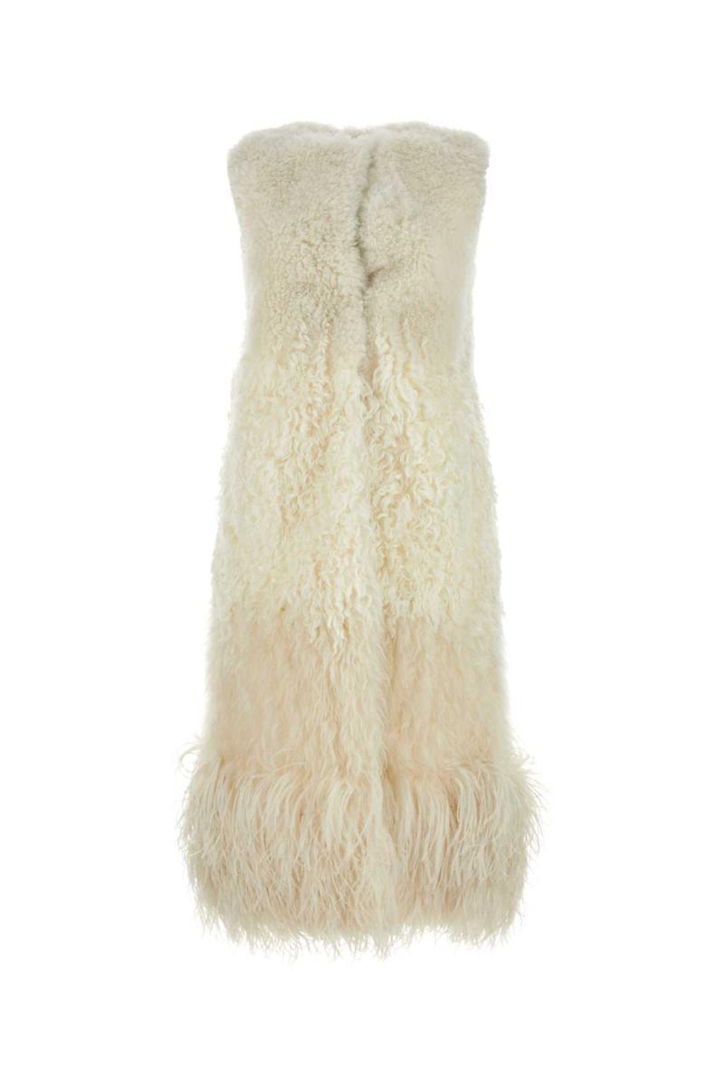 【関税&送料込】Prada Ivory Sleeveless Fur Coat Women's Prada Waistcoats and gilets | Lyst