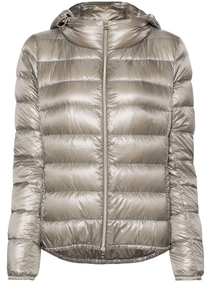 Herno Pearl 'Giada' Hooded Down Jacket in Grey | Lyst Australia