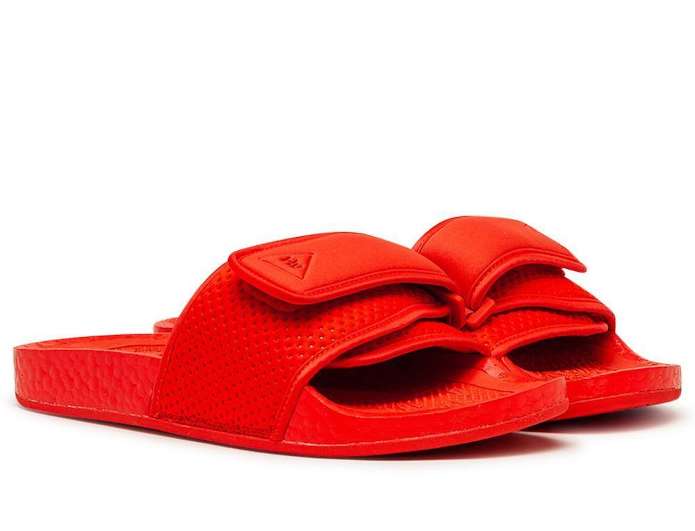 adidas X Pharell Williams Chancletas Hu Boost Slides in Red | Lyst
