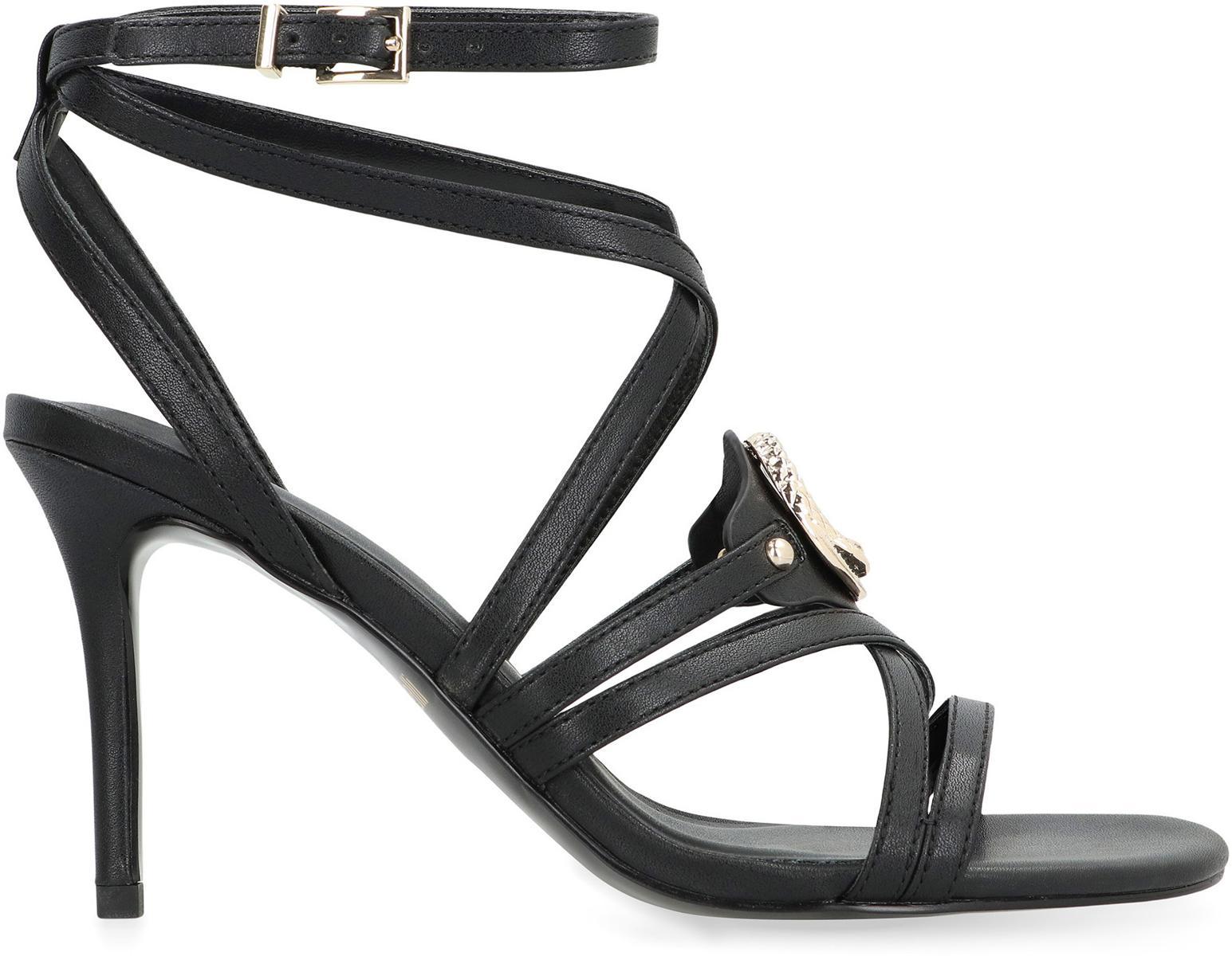 シューズ・サンダルその他 JUST CAVALLI Woman Flat sandals Black 76RA3SZ1ZS785 O16 Black heeled sandals brand Just Cavalli — Globalbrandsstore