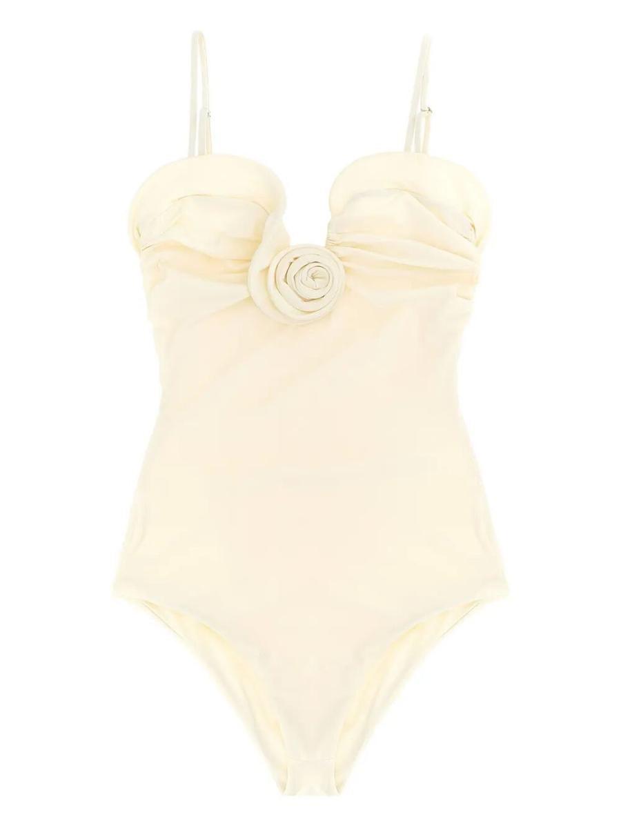 ワンピース水着 MAGDA BUTRYM 'Swimsuit 03' one-piece swimsuit MAGDA BUTRYM Strapless cutout appliquéd ruched swimsuit
