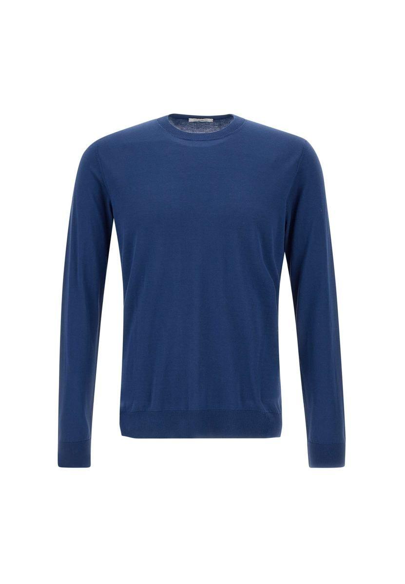 Paolo Pecora "gauge 16" Cotton And Silk Pullover in Blue for Men | Lyst