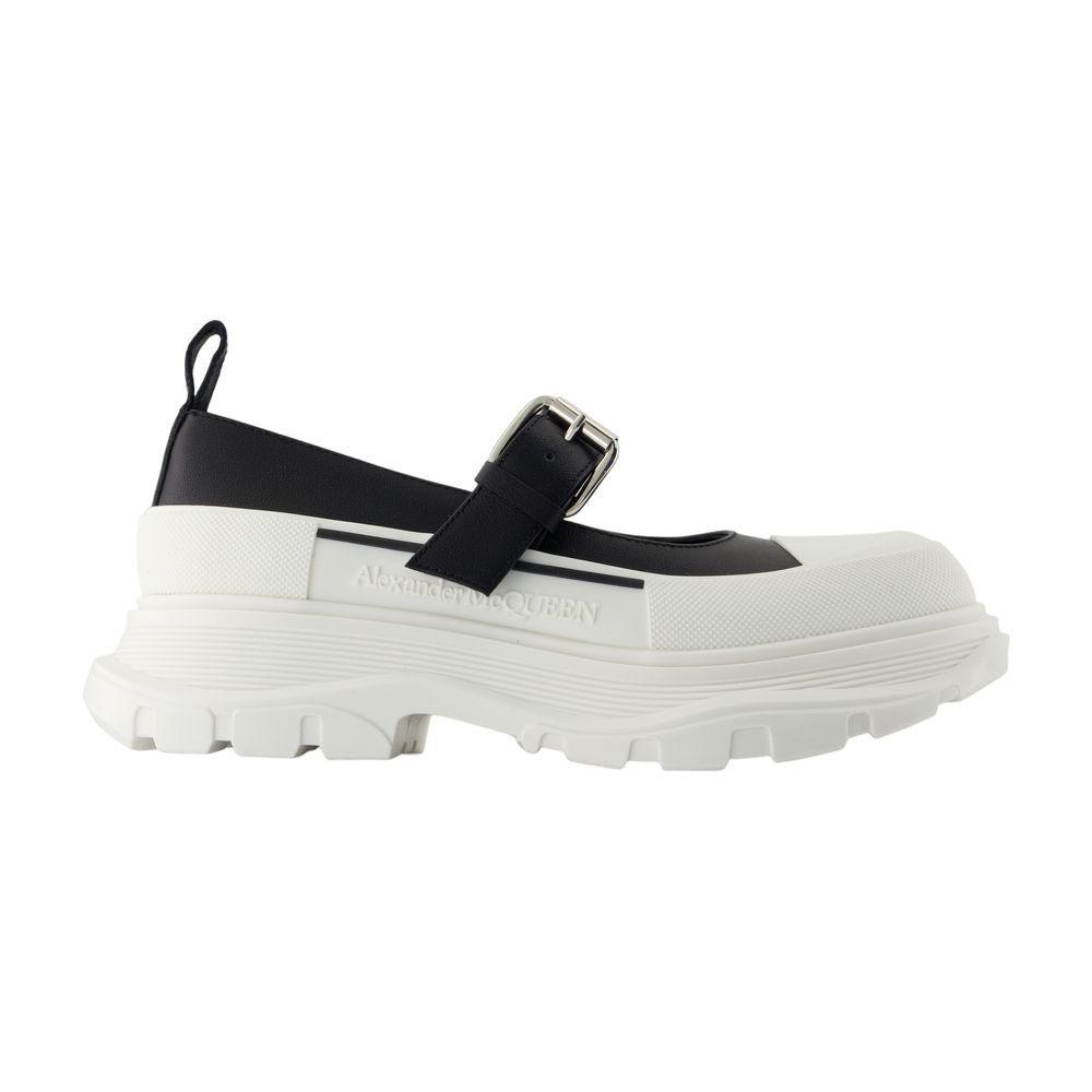 フラットシューズ Tread Slick Mary Jane - Alexander McQueen - Leather - Black A.McQUEEN] Tread Slick Mary Jane - Black – Etude Boutique