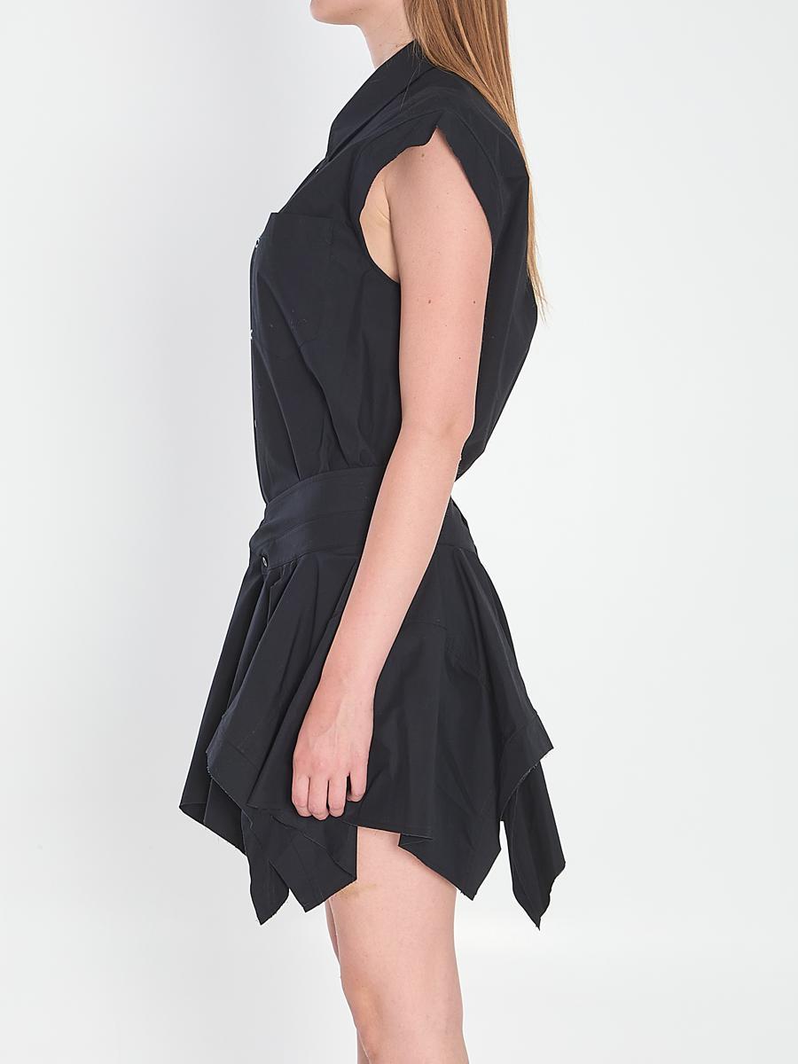ワンピース Alexander Wang SS25 Shirt dress (1WC1256712 100) Deconstructed Mini Shirtdress in WHITE | alexanderwang®