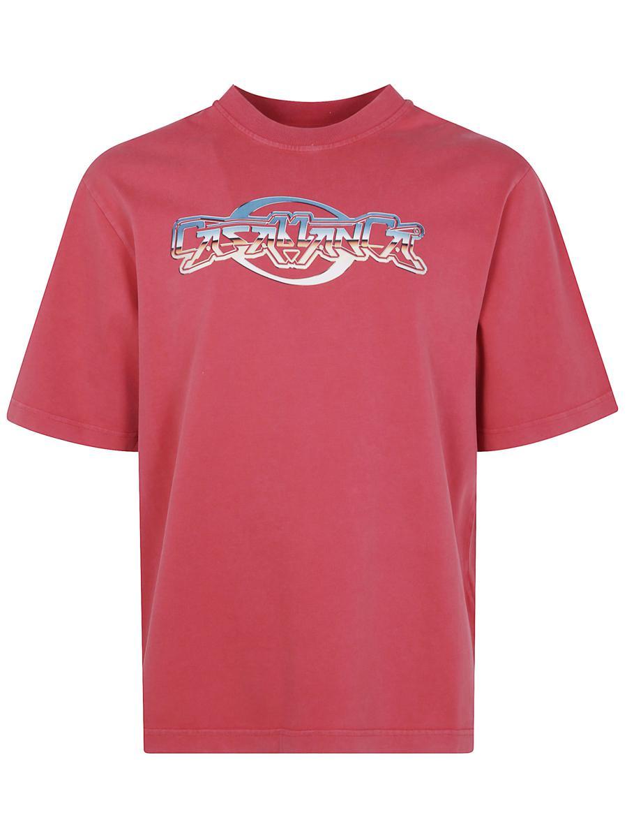 Tシャツ・カットソー Casablanca \"CHROME TEXT\" PRINTED OVERSIZED T-SHIRT DHgate.com:Mens Designer Casablanca T-Shirt, Luxe Oversized