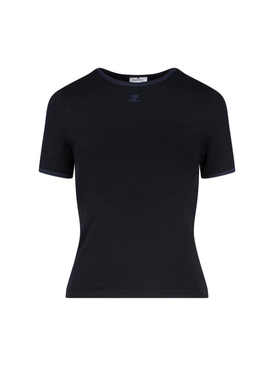 Courreges｜SHORT-SLEEVED ROUND NECK T-SHIRTS (124MPU135F Courrèges T-shirt short sleeves round neck | The Fashion Square