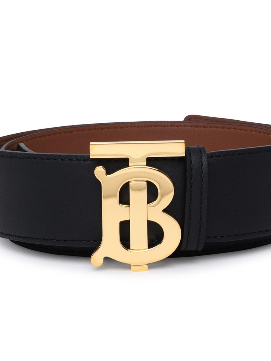 Leather TB Belt in Black - Men
