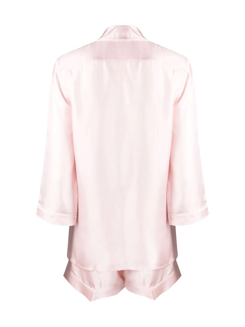 Miu Miu Logo-patch Silk Pyjama Set in Pink - Save 41% - Lyst
