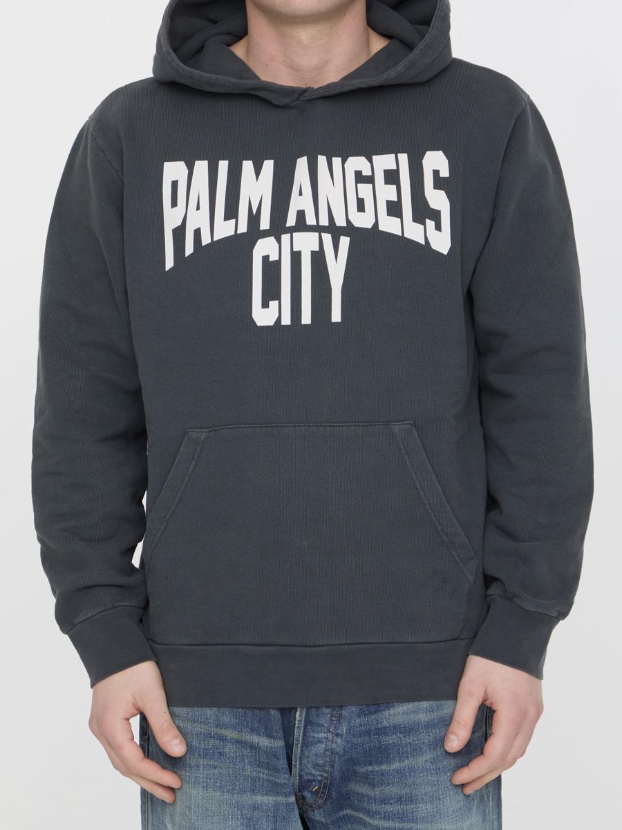 Palm Angels Pa City Hoodie in Grey for Men Lyst Canada