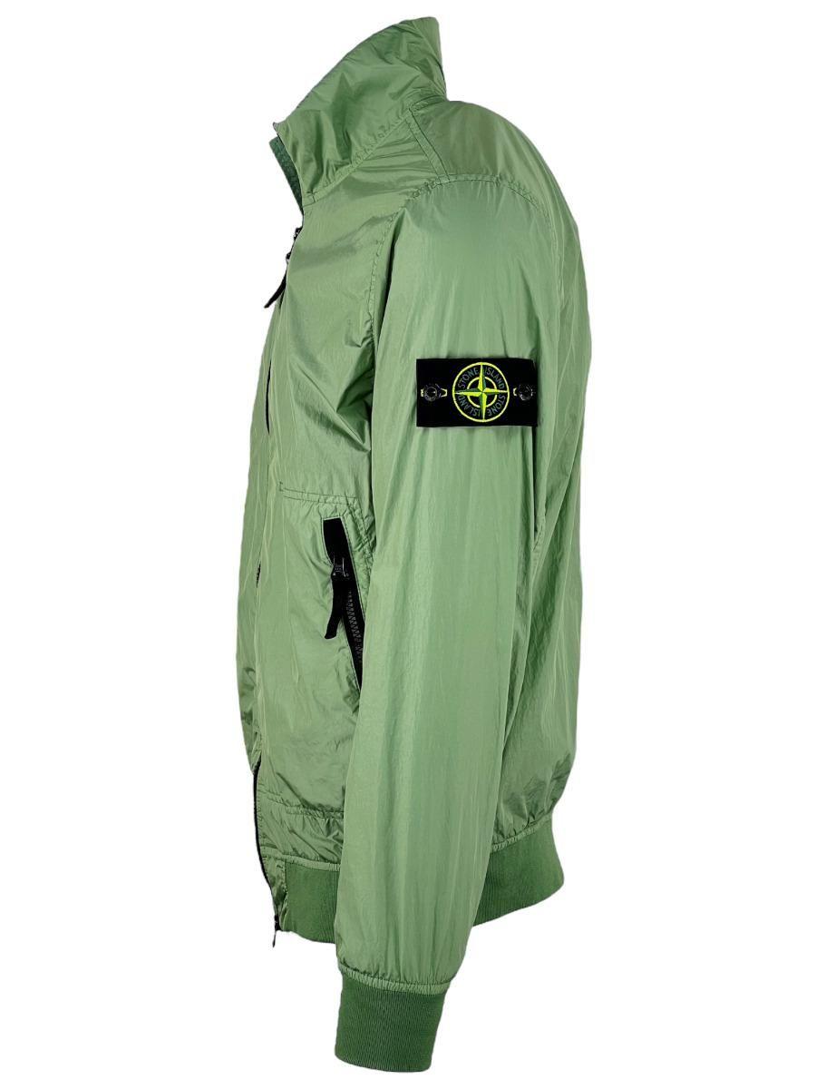 Stone Island Logo-patch Zipped Bomber Jacket in Green for Men | Lyst
