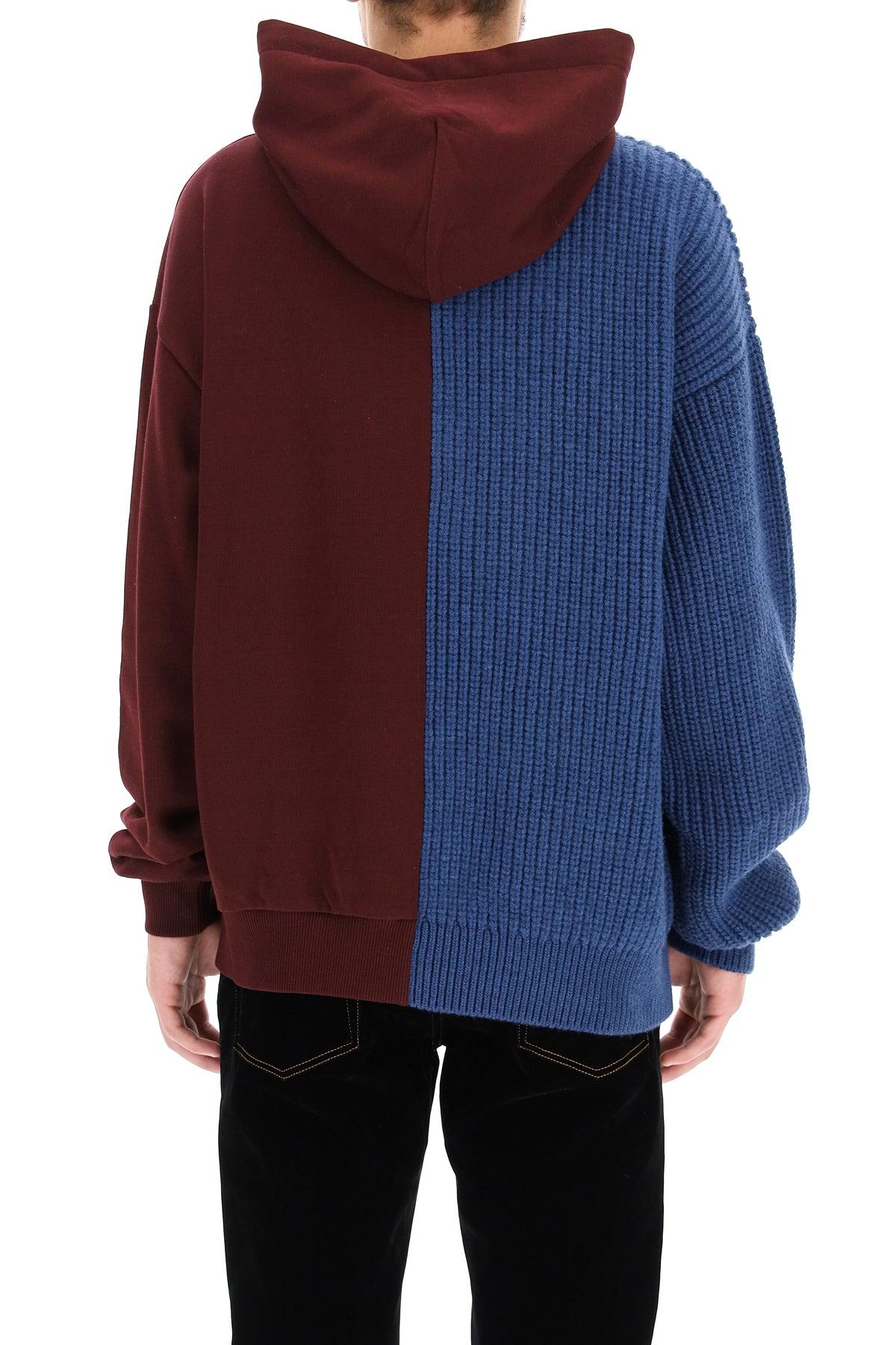 Dolce & Gabbana Wool Mixed Technique Sweatshirt in Blue for Men | Lyst