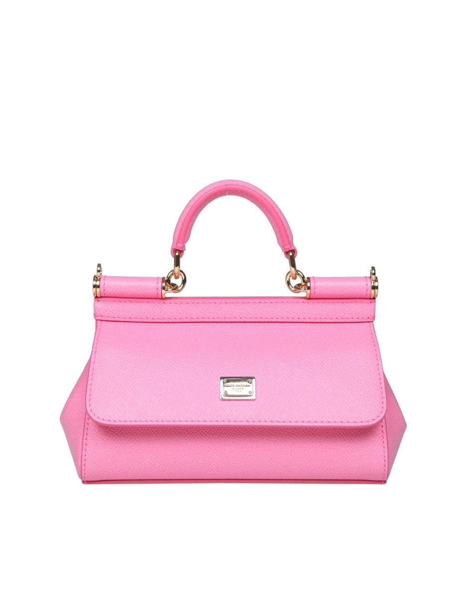 Dolce & Gabbana Hand Bag From The Sicily Line In The Small Size in Pink