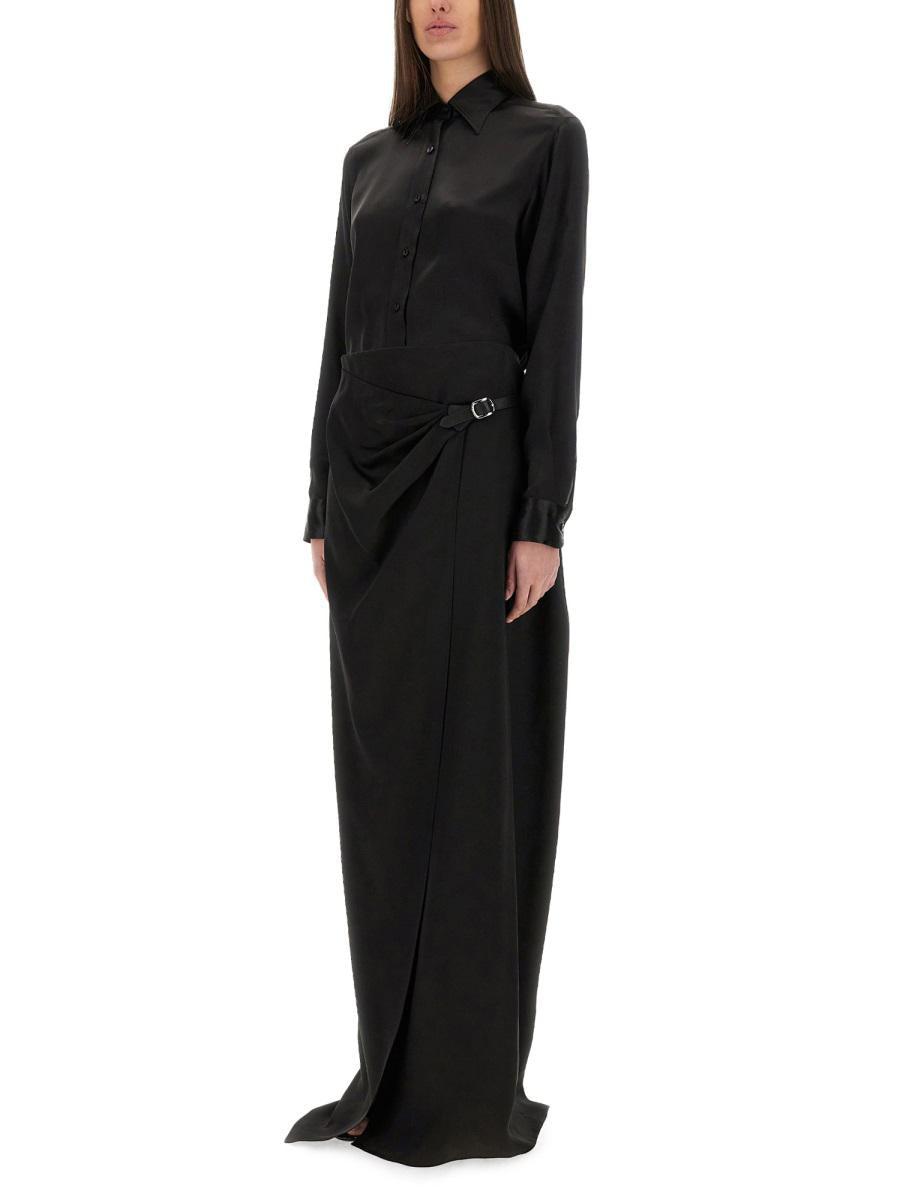 Tom Ford Maxi Wrap Skirt With Belt Detail in Black | Lyst