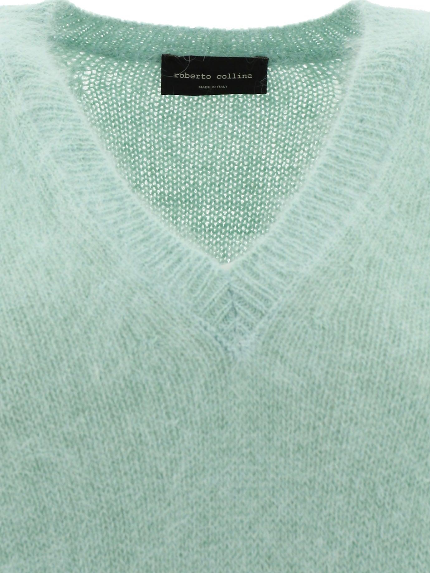 Roberto Collina Synthetic Angora Sweater in Green | Lyst