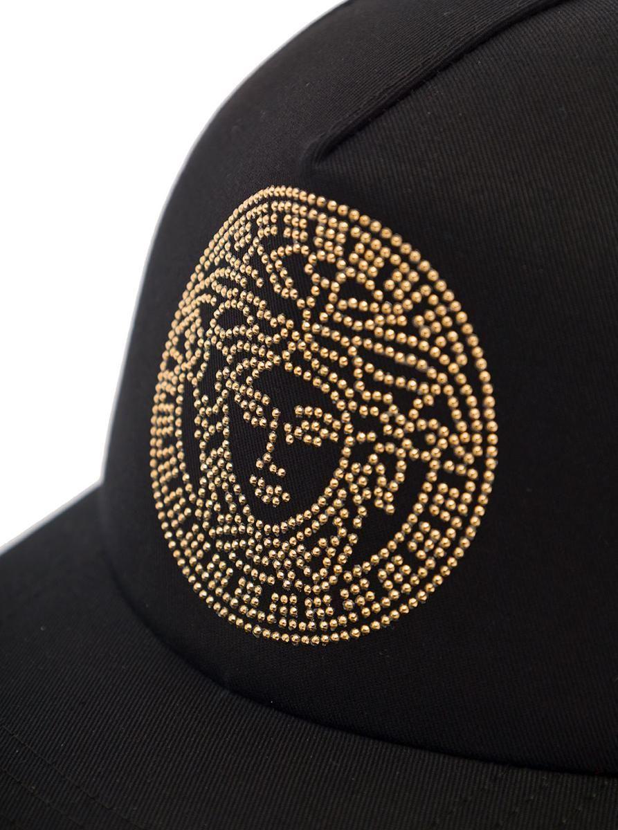 Versace Medusa' Baseball Cap With Studs In Cotton in Blue for Men | Lyst
