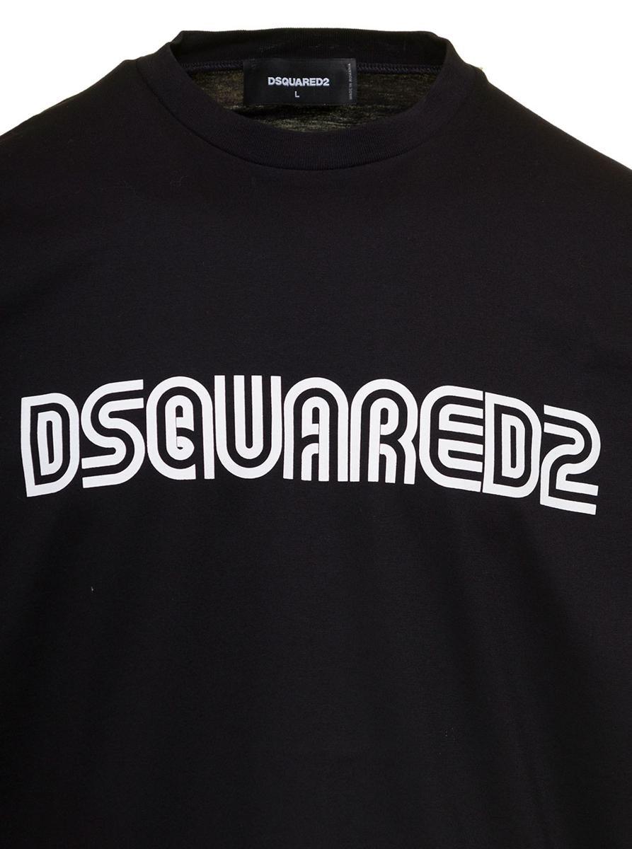 DSquared² Black Crewneck T-shirt With Logo Lettering In Cotton Jersey for  Men | Lyst