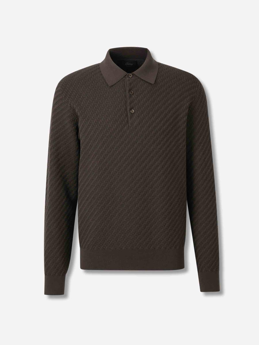 【関税込み】BRIONI Knitted shirt Brioni ribbed-knit Shirt | White | FARFETCH