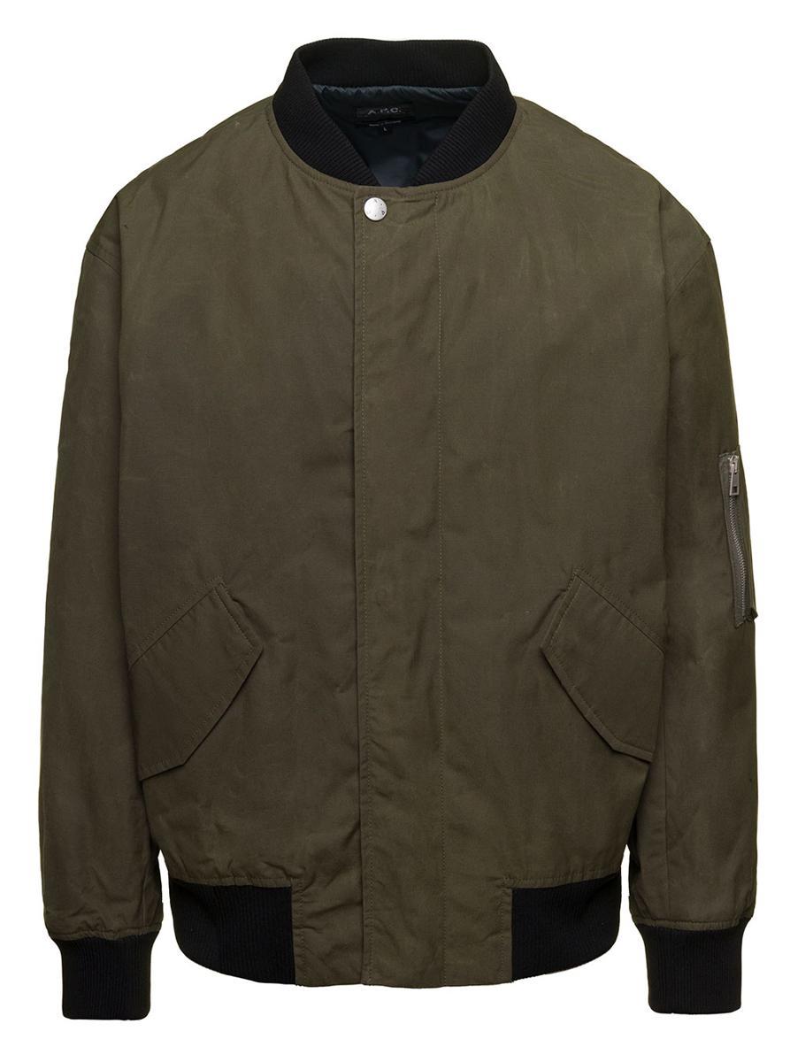 A.P.C. 'hamilton' Military Bomber Jacket With Flap Pockets In Cotton in