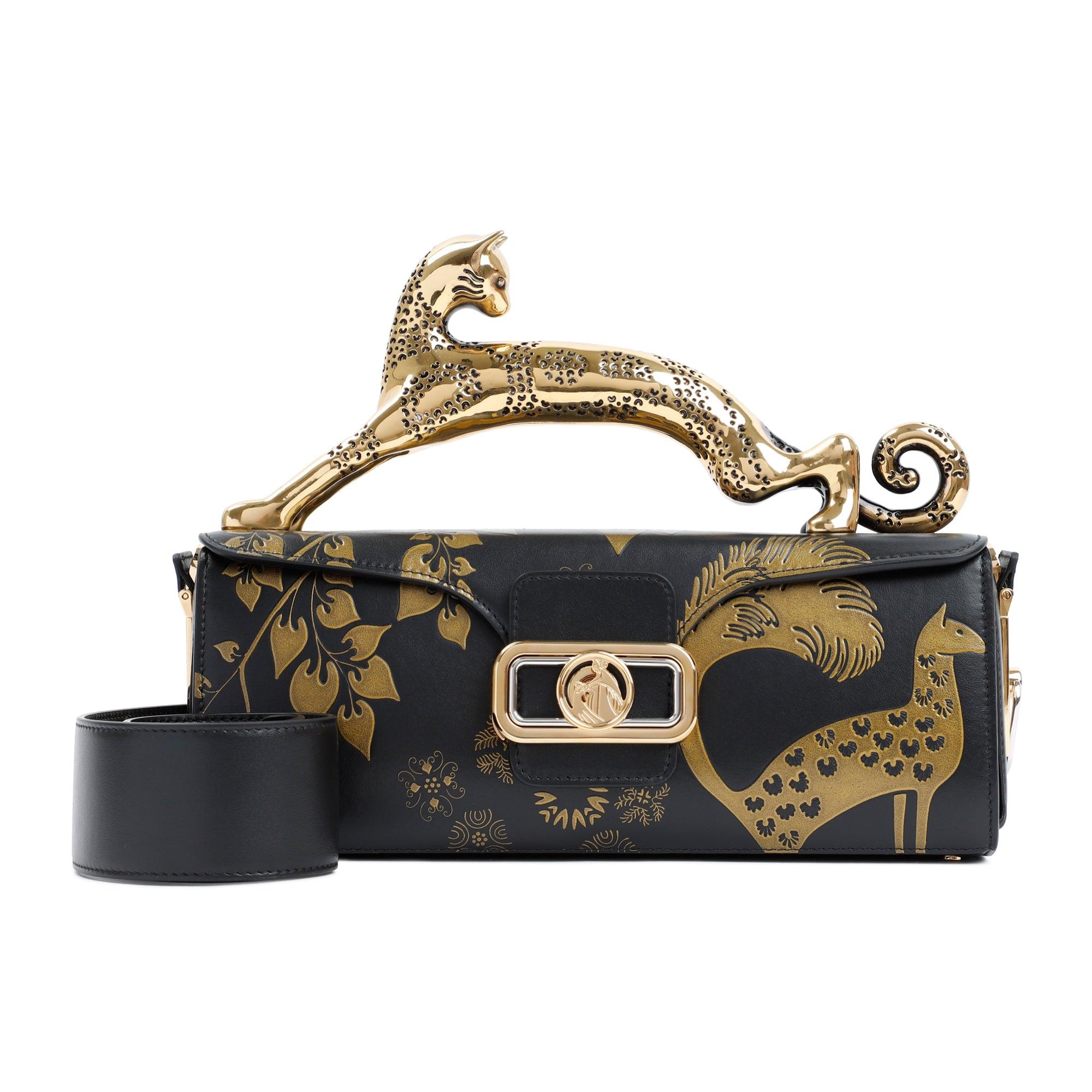 Lanvin Leather Pencil Cat Bag in Black | Lyst Australia