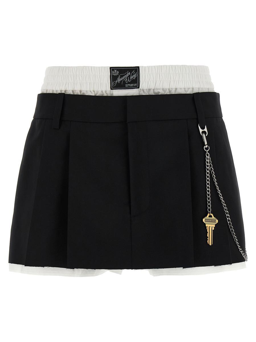 Alexander Wang 'Pre-Styled Pleated W/Chain' Skort in Black