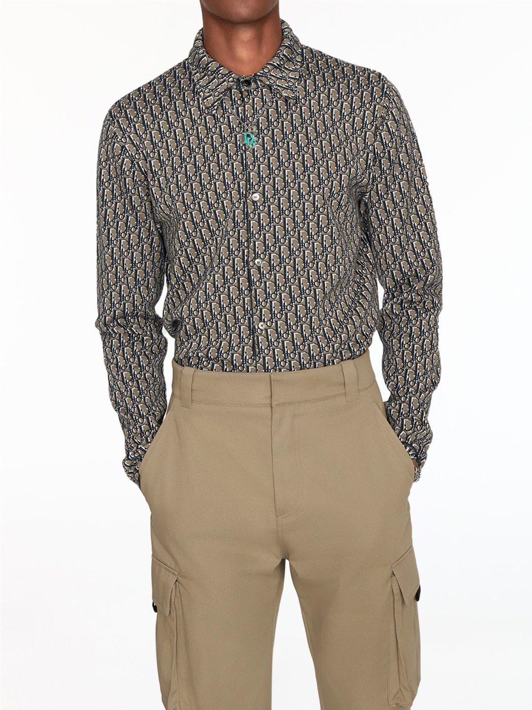 dior oblique patch overshirt