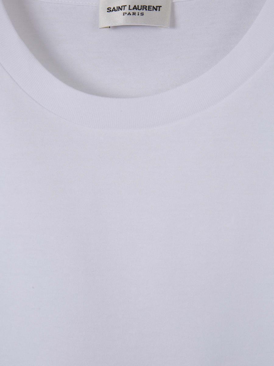 Saint Laurent Boyfriend T-Shirt With Logo in White | Lyst