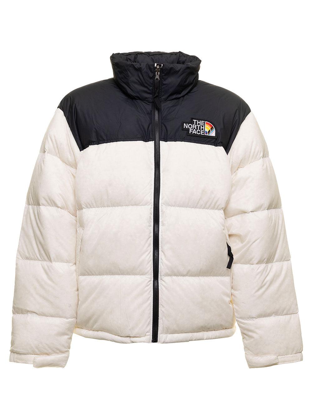 The North Face Man's Bicolor Quilted Nylon Down Jacket With 1996 Pride Logo  in White for Men | Lyst