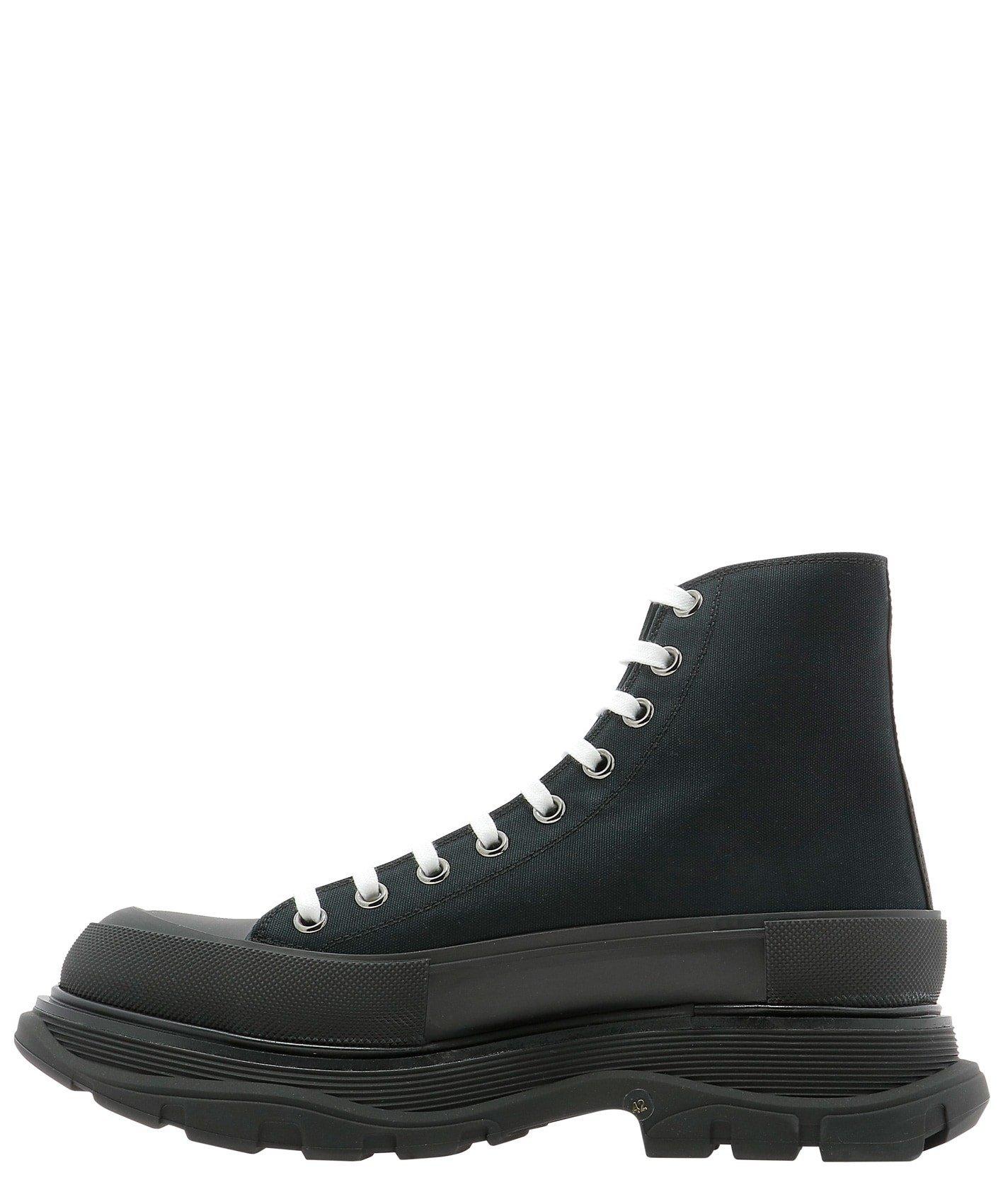 alexander mcqueen puffer tread slick ankle boots