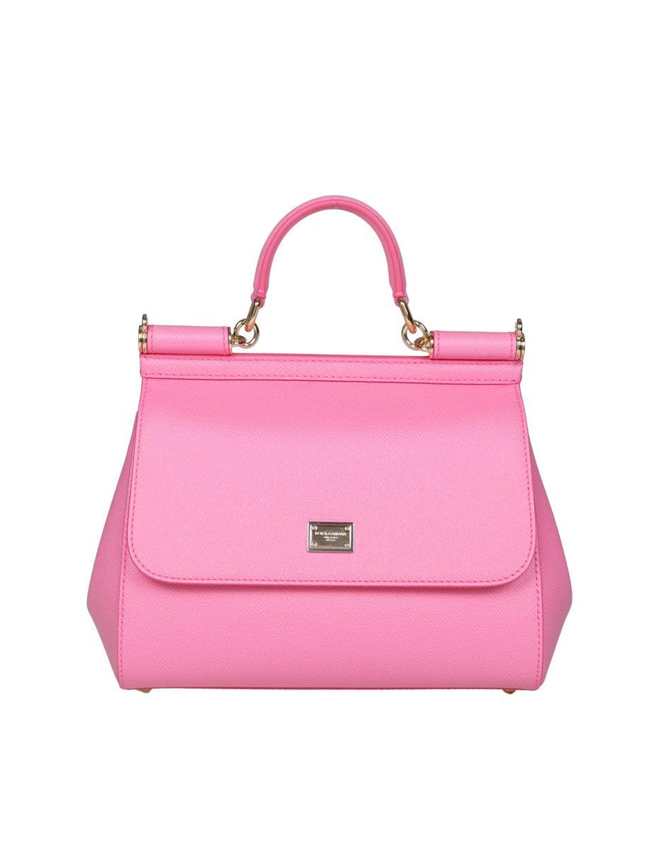 Dolce & Gabbana Hand Bag From The Sicily Line In Medium Size in Pink