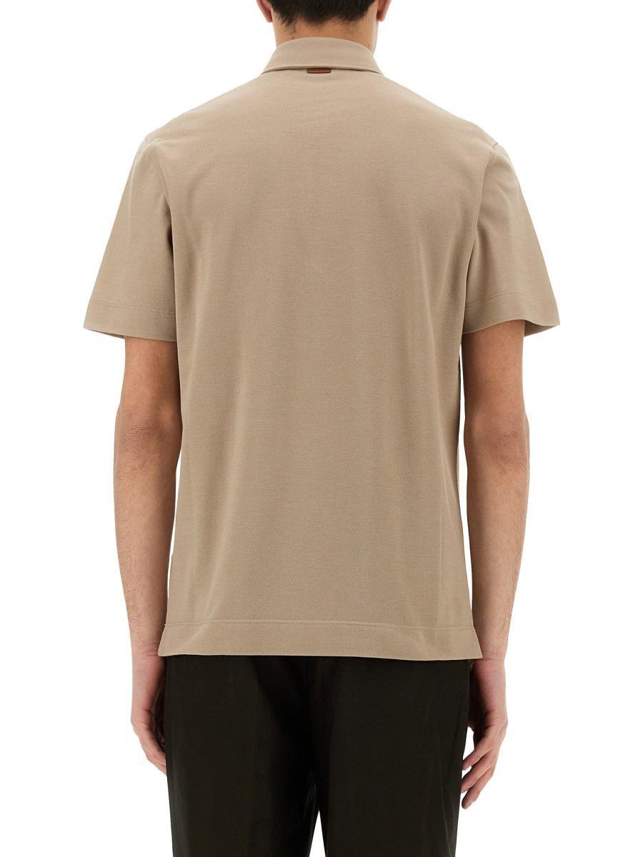 Tシャツ・カットソー ZEGNA Ivory Piquet Polo Shirt Zegna Ivory Piquet Polo Shirt 100% Wool Comfort Classic
