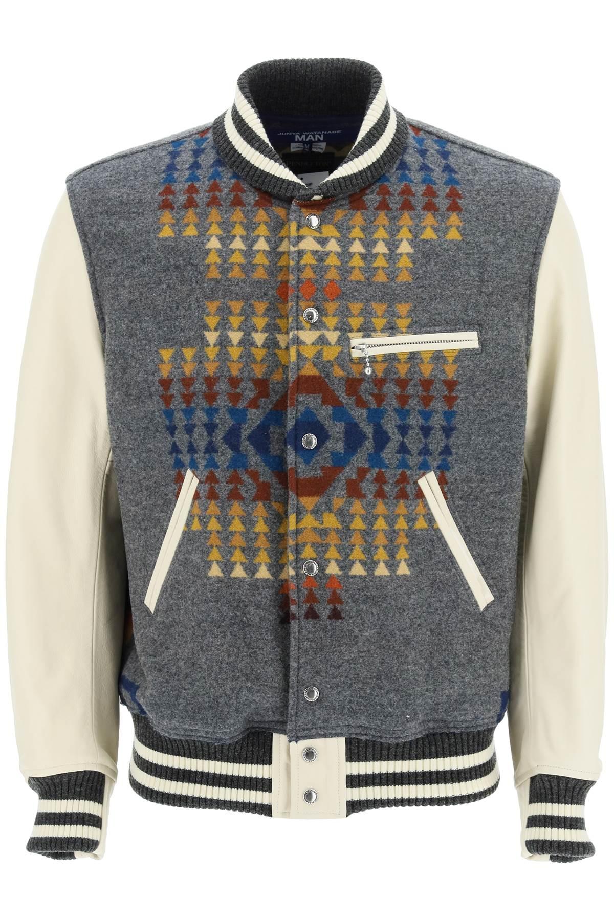 Junya Watanabe Wool Leather Bomber Jacket for Men Lyst