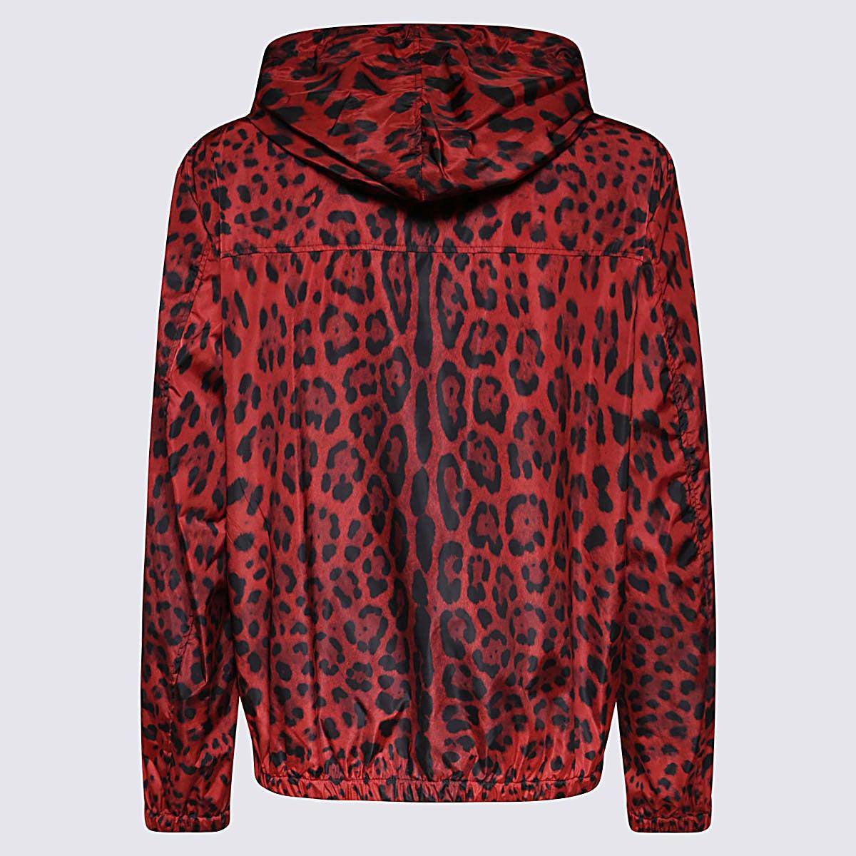 red and black leopard print jacket