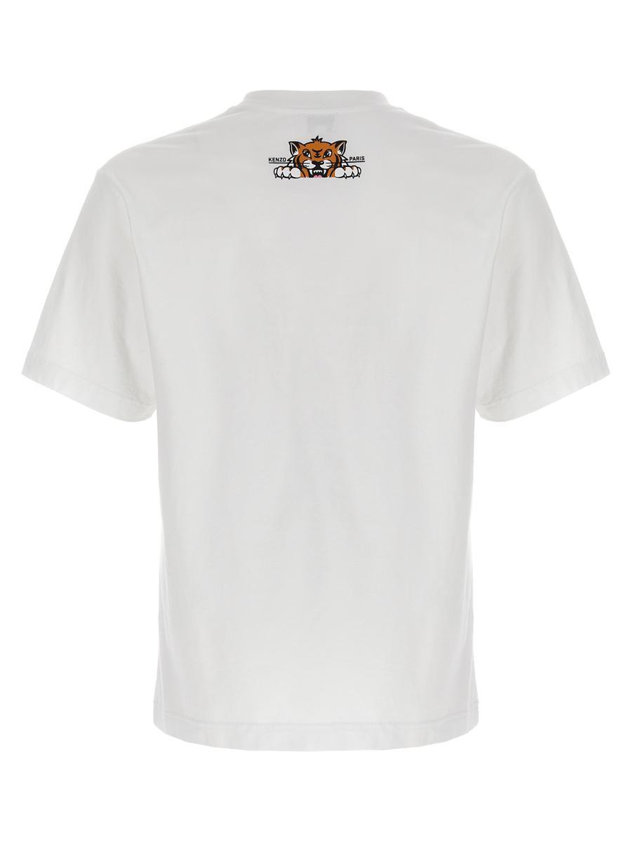 KENZO Happy Tiger Printed T-Shirt in White for Men | Lyst Canada