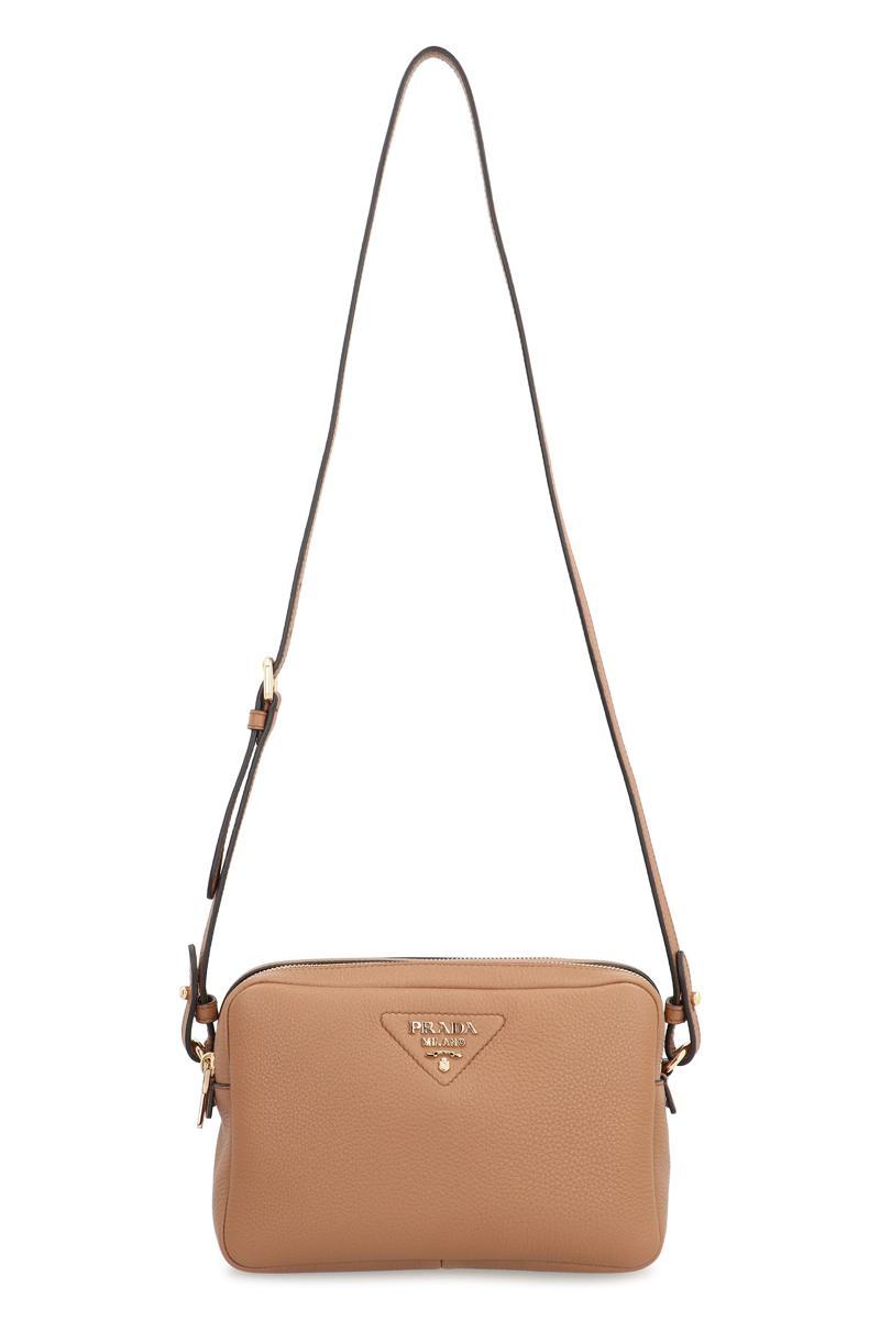 Prada Small Leather Crossbody Bag in Brown | Lyst
