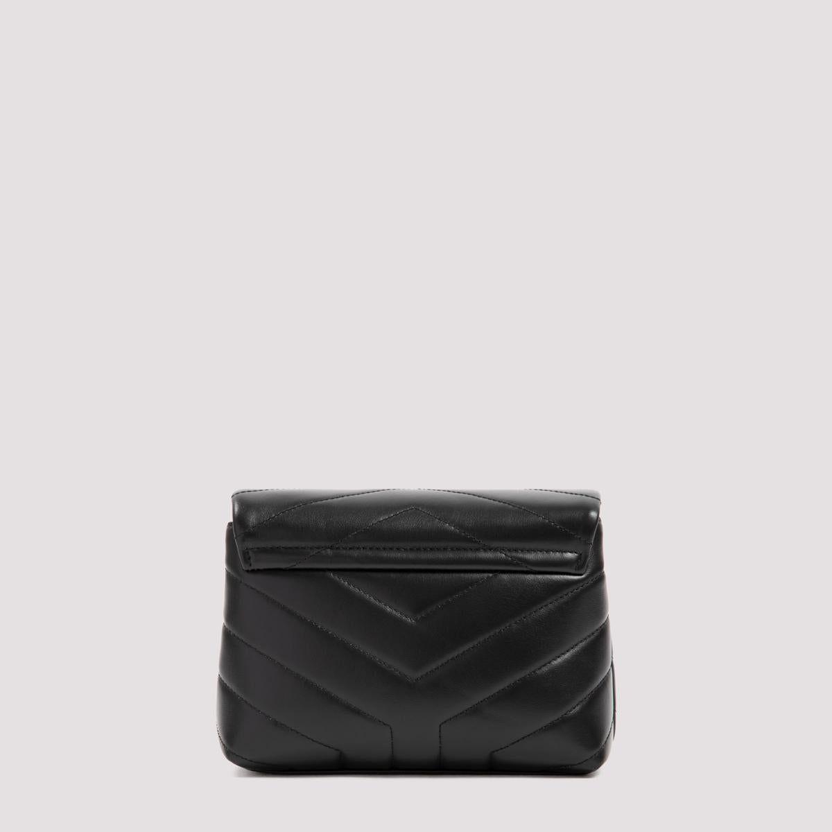 Saint Laurent Black Quilted Patent Leather Toy Loulou Crossbody