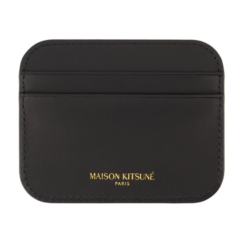 カードケース・名刺入れ Edie Card case - Maison Kitsune - Leather - Black Maison Kitsuné Edie Card Case in Black | Lyst