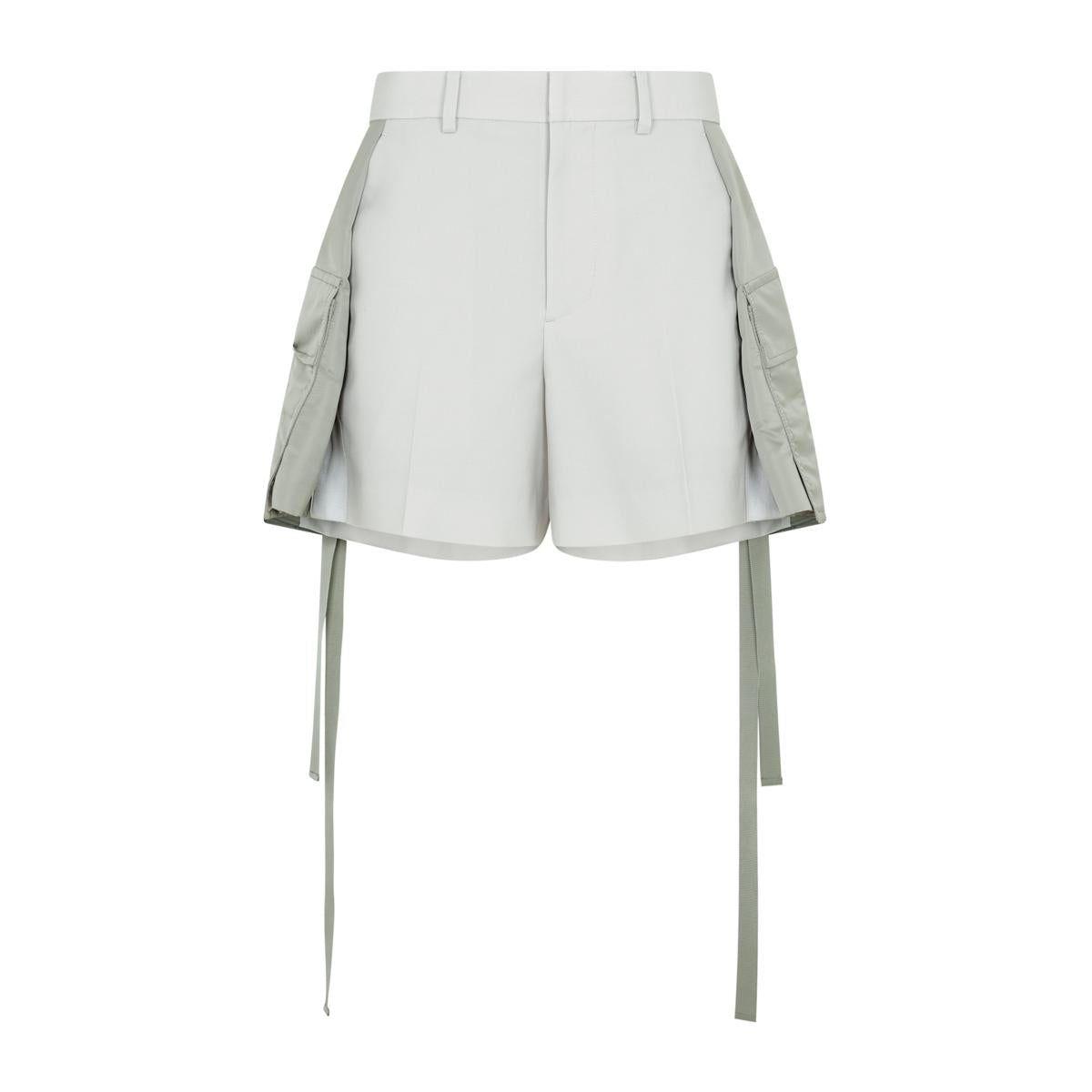Sacai Suiting X Nylon Twill Shorts Pants in White | Lyst