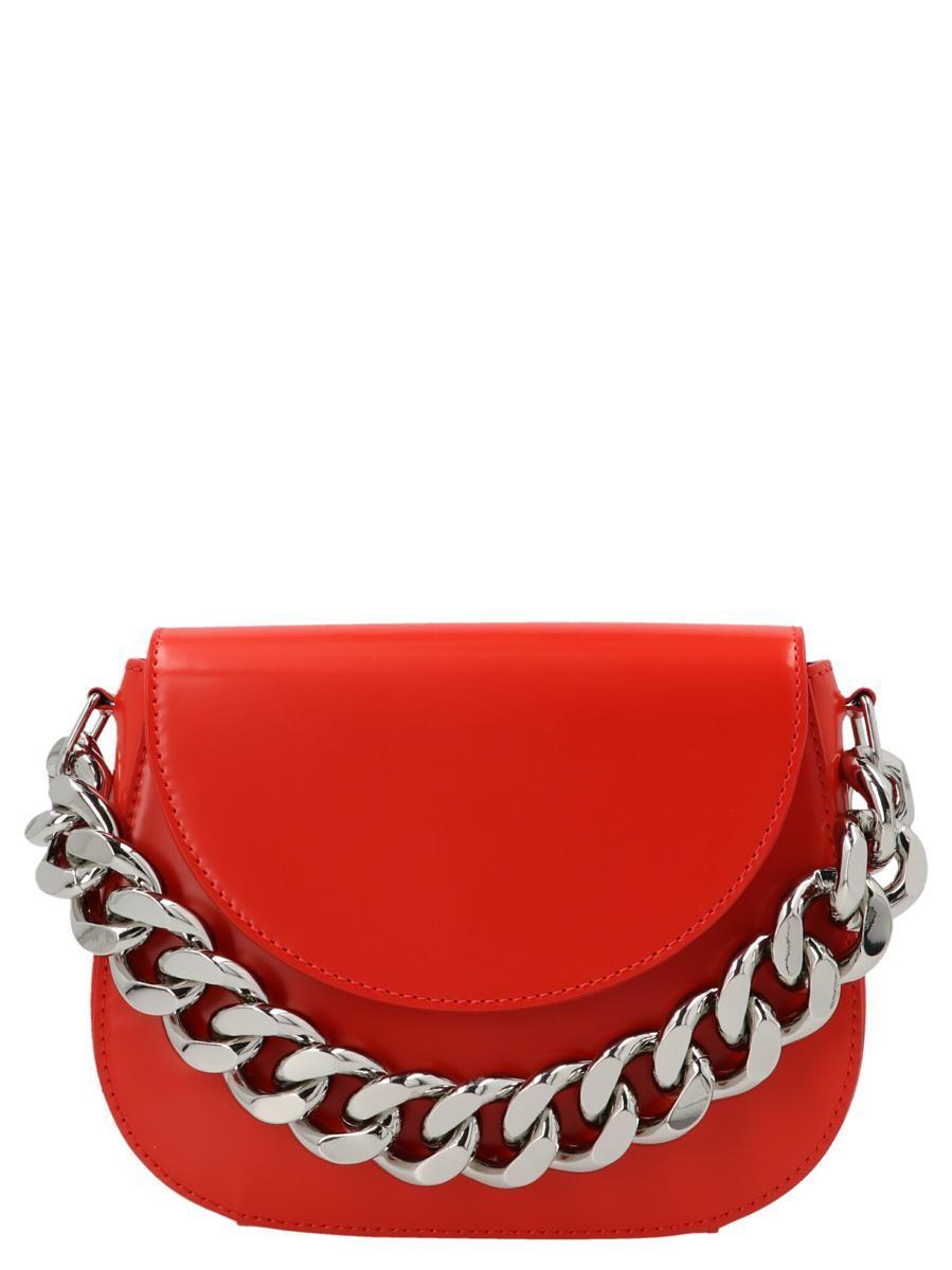 Kara 'chain Saddle' Crossbody Bag in Red Lyst