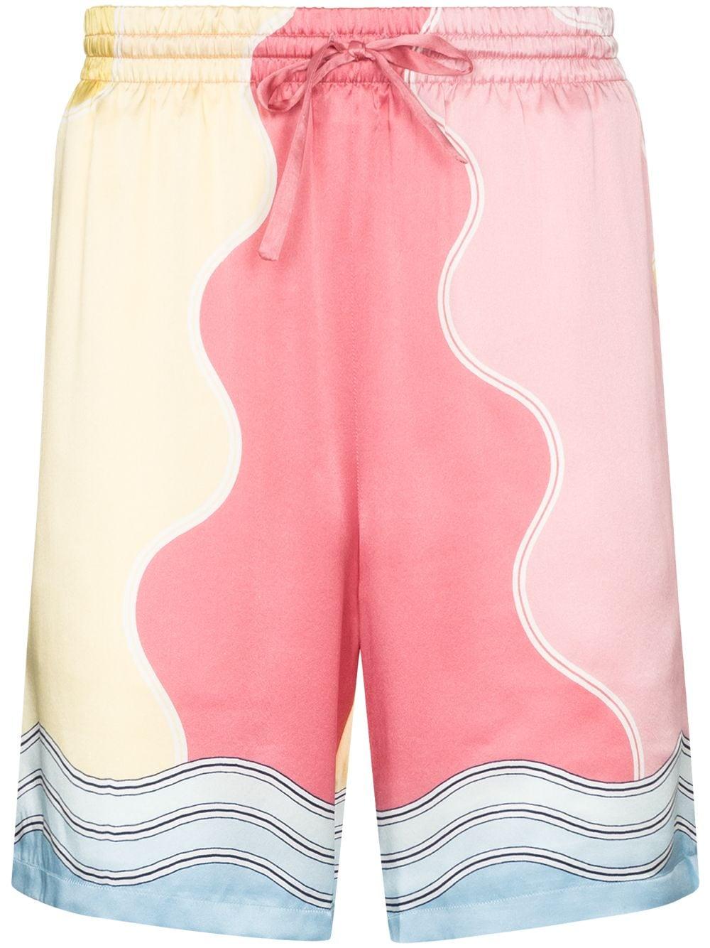 CASABLANCA Silk Shorts Red for Men | Lyst