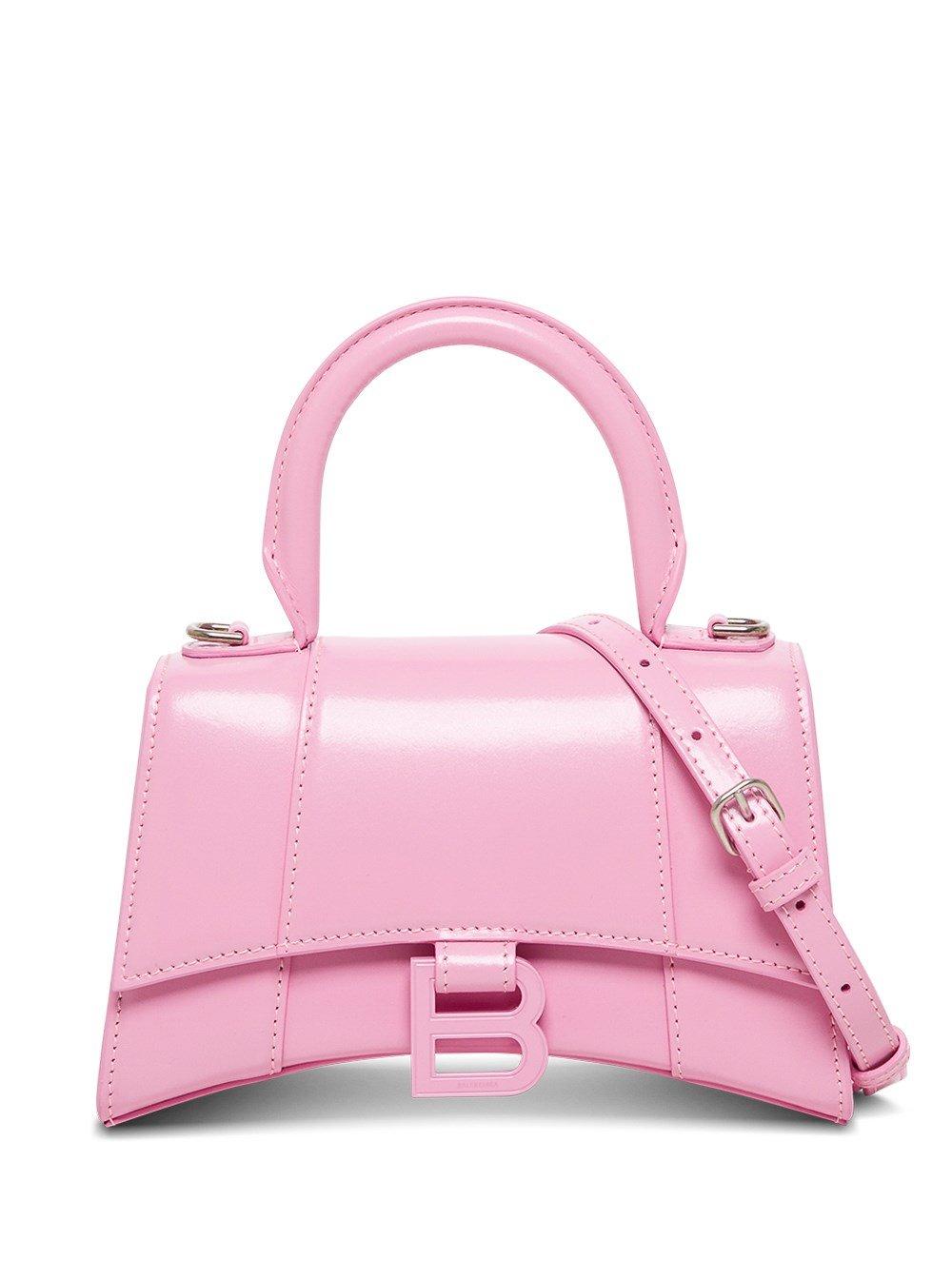 BALENCIAGA Pink Leather Shoulder Crossbody Box Bag