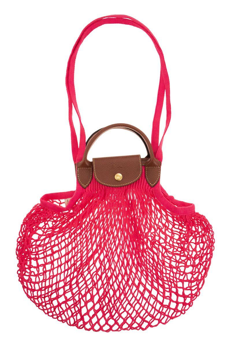 Longchamp Le Pliage Filet Top Handle Bag in Red Lyst