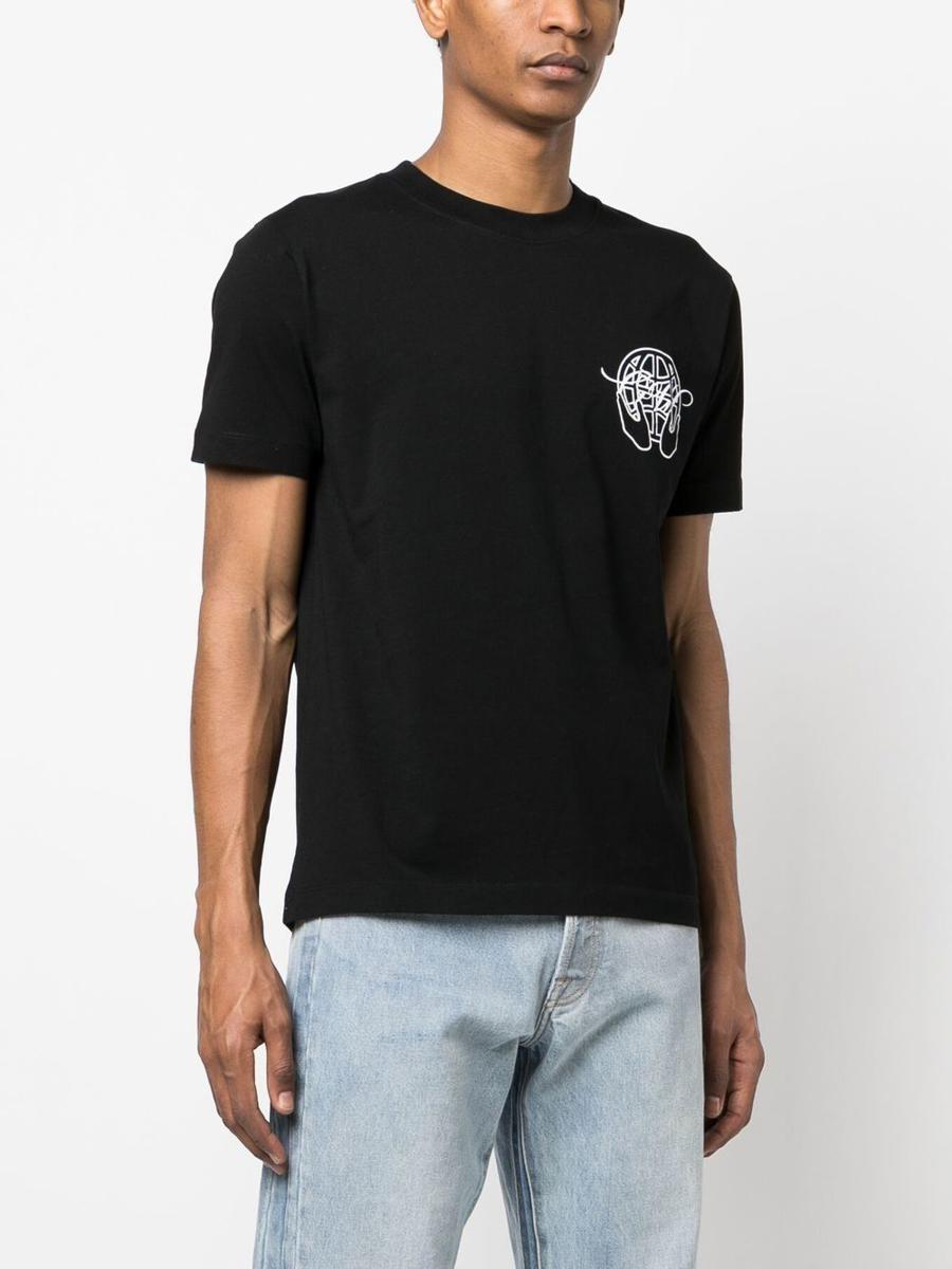 Off-White c/o Virgil Abloh Logo-print T-shirt in Black for Men | Lyst