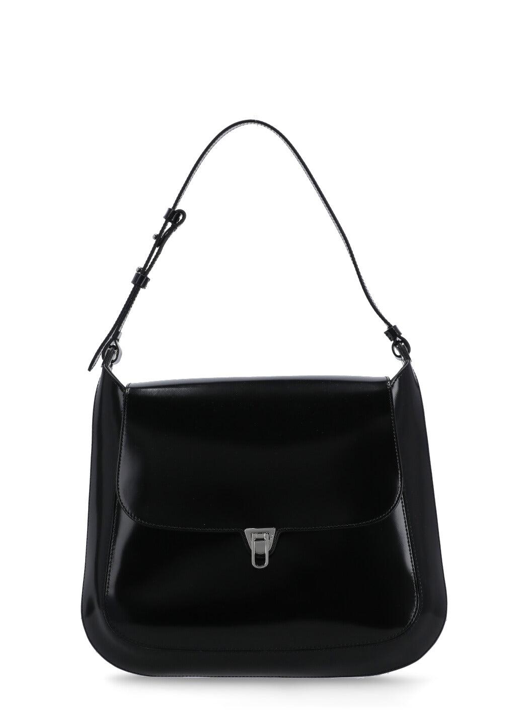 Coccinelle Cristhy Shiny Calf Shoulder Bag in Black | Lyst