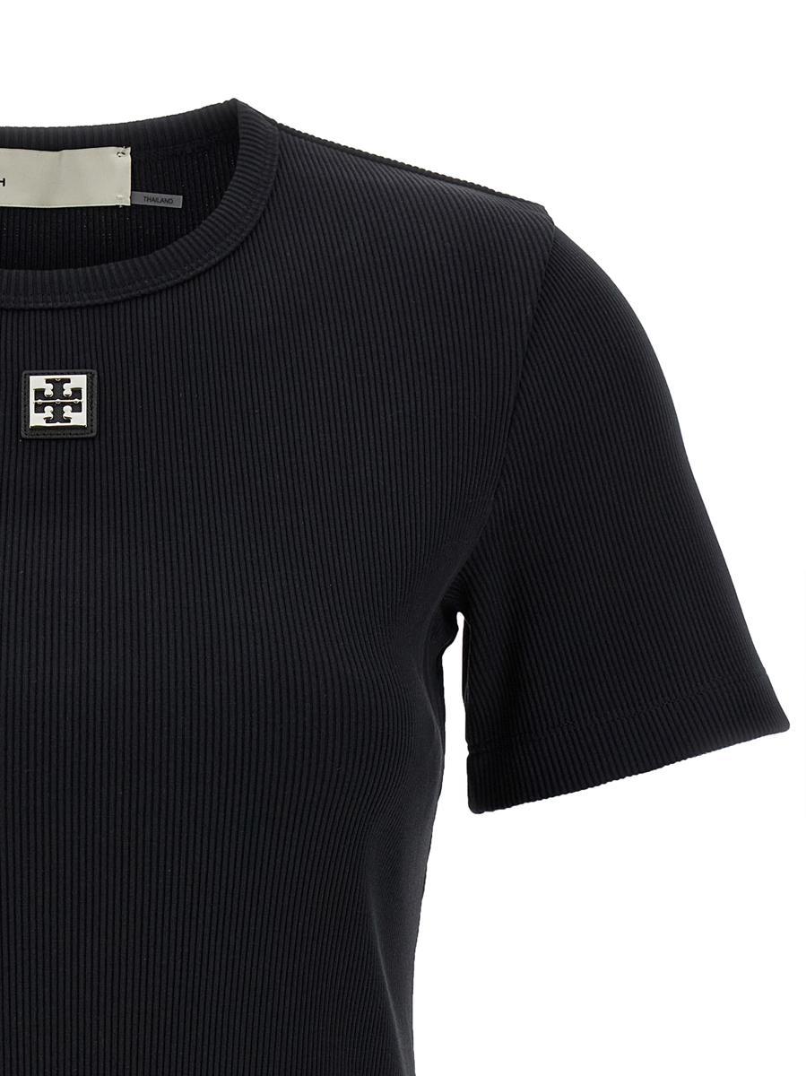 Tシャツ・カットソー Tory Burch Logo plaque t-shirt Embroidered Logo T-Shirt: Women's Clothing | Tops | Tory