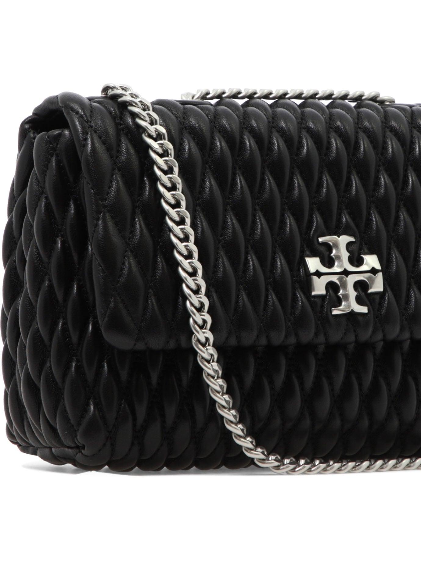 Tory Burch Small Kira Ruched Shoulder Bag in Black | Lyst