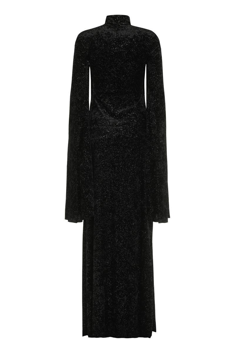 Balenciaga Velvet Maxi Dress With Wide Sleeves For in Black Lyst Canada