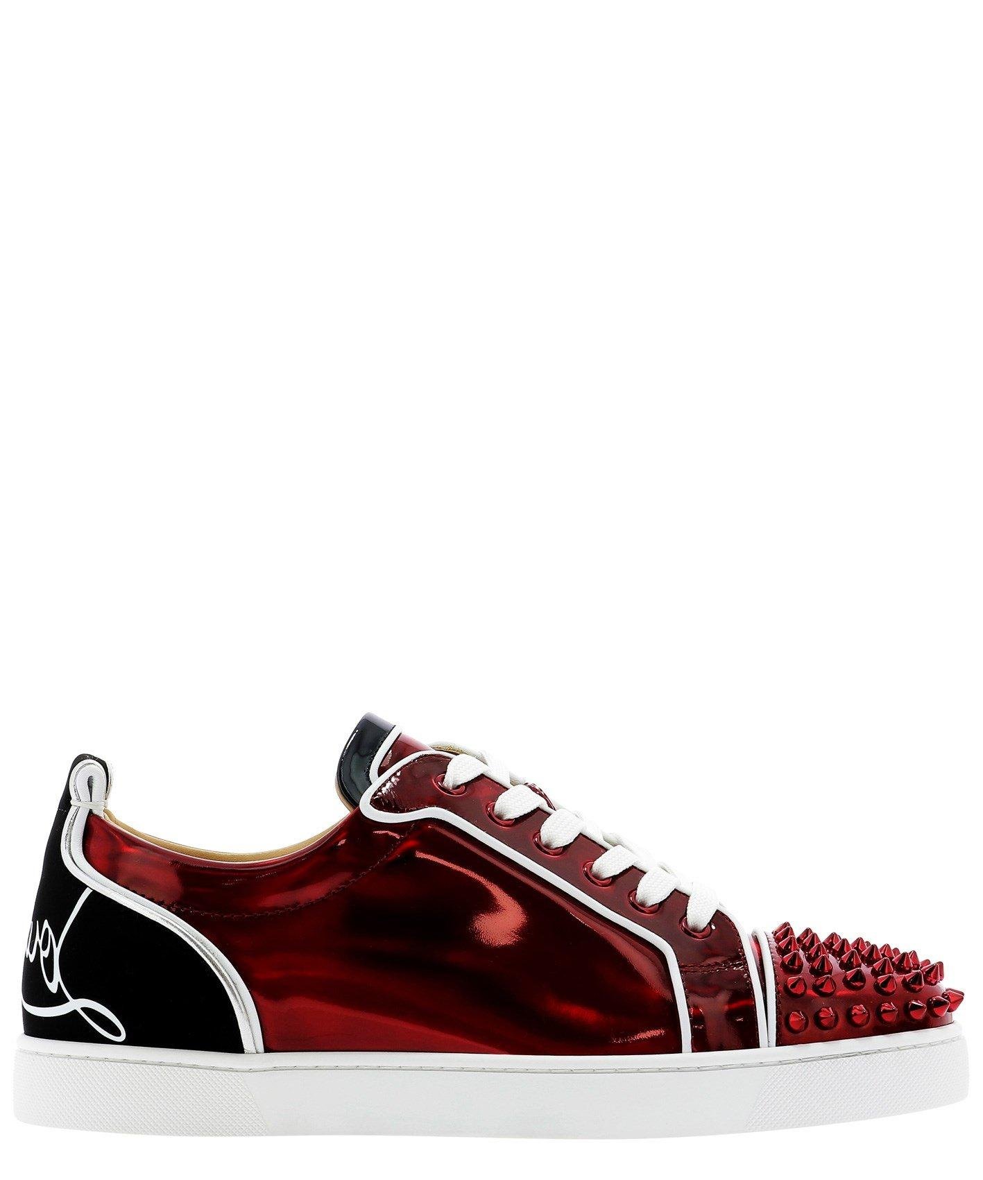 Christian Louboutin Fun Louis Junior Spikes Sneakers in Red for