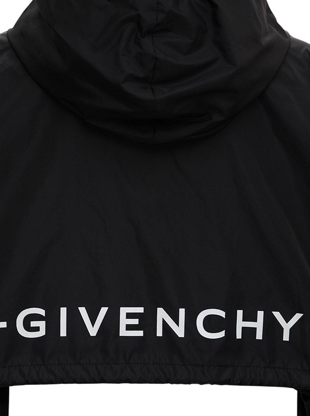 Givenchy Synthetic Nylon Crop Jacket With Logo Print in Black - Lyst